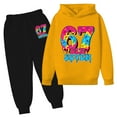 thumbnail image 5 of Kids Outfits Set 6 7 Six Seven Letter Outfits Set Comfortable Child Toddler Boys Girls Long Sleeve Solid Warm Hoodie Pullover Tops Pants Kids Outfits Sweat Suit Yellow 110(4-5 Years), 5 of 9
