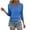 Blue, variant on WRKEKC Blouses for Women 3/4 Sleeve Tops for Women V Neck Eyelet Lace Design Elastic Waist Slim Fit Casual Tops for Women