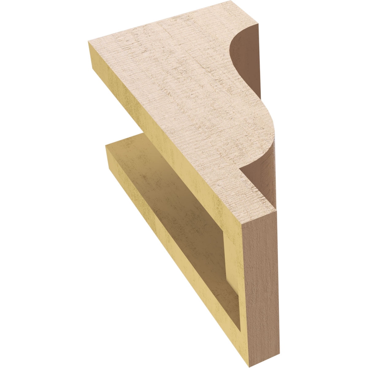 5"W x 5"D x 10"H Wide Newport Rough Cedar Woodgrain TimberThane Corbel, Primed Tan