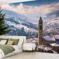 thumbnail image 2 of Peel and Stick Wallpaper winter townscape snowy rooftops medieval village Umbria central Italy Modern Art Wall Mural Decor Self Adhesive and Removable 69in x 98in, 2 of 8