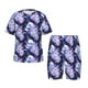 thumbnail image 1 of Fotbe blue starry sky Skull flower Pijama Estampada de 2 Piezas para Niños – Ropa de Dormir de Manga Corta Cómoda para Niños y Niñas, Camiseta y Shorts de Algodón-Large, 1 of 6