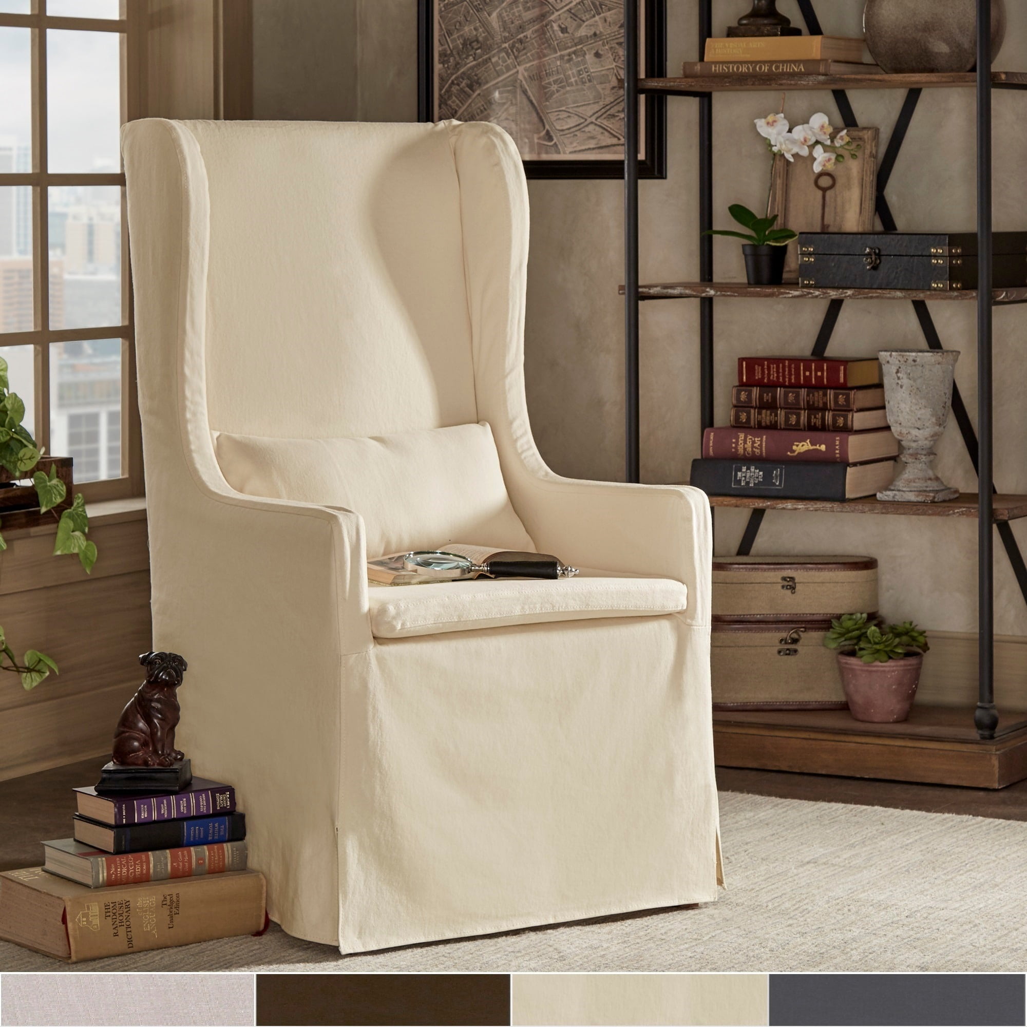 iNSPIRE Q Potomac Slipcovered Wingback Host Chair by Artisan