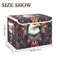 thumbnail image 5 of Yayeee Collapsible Cube Storage Bin with Lid Fabric Closet Decorative Basket with Handles, Brown Abstract Eagle, 5 of 7