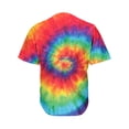 thumbnail image 2 of Spiral Tie Dye Print Active Baseball Jersey for Men and Women, Hippie Button Down Women’s Baseball Team Shirts., 2 of 4
