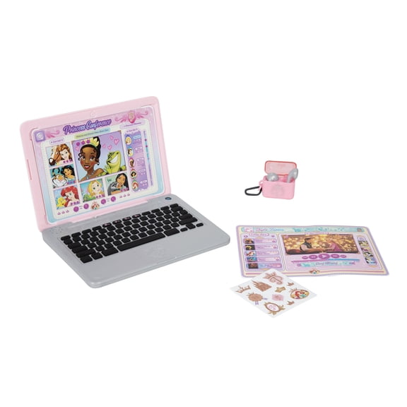 Disney Princess Style Collection Pink Pretend Laptop with Play Earbuds 5 Ways to Play