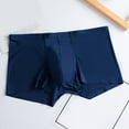 thumbnail image 3 of zeranth U Convex Mid-rise Elastic Waistline Men Panties Smooth Ice Silk Seamless Shorts Briefs, 3 of 6