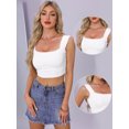thumbnail image 2 of DARING DIVA Women's Summer Sleeveless Fitted Going Out Crop Top L Cream White, 2 of 6