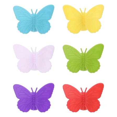 Uxcell 12pcs Wine Glass charm, Silicone Drink Glass Markers with Suction up, Butterfly Glass Identifiers For Cocktails Drinks Bar Party Wine Glass