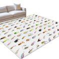 thumbnail image 2 of Rustic Fish Hook Washable Area Rugs 2.7'x5', Minimalist Colored Fishing Bait Modern Art Washable Throw Living Room Rug Non-Slip Sturdy Edge Binding Carpet for Indoor Entryway Bedside Kitchen, 2 of 9