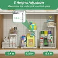 thumbnail image 4 of Under Sink Organizer 2 Packs, Pull Out Kitchen Sink Organizer, 2 Tier Slide Out Kitchen Organizers and Storage Bathroom Under Cabinet Storage Shelf, Transparent & White, 4 of 14
