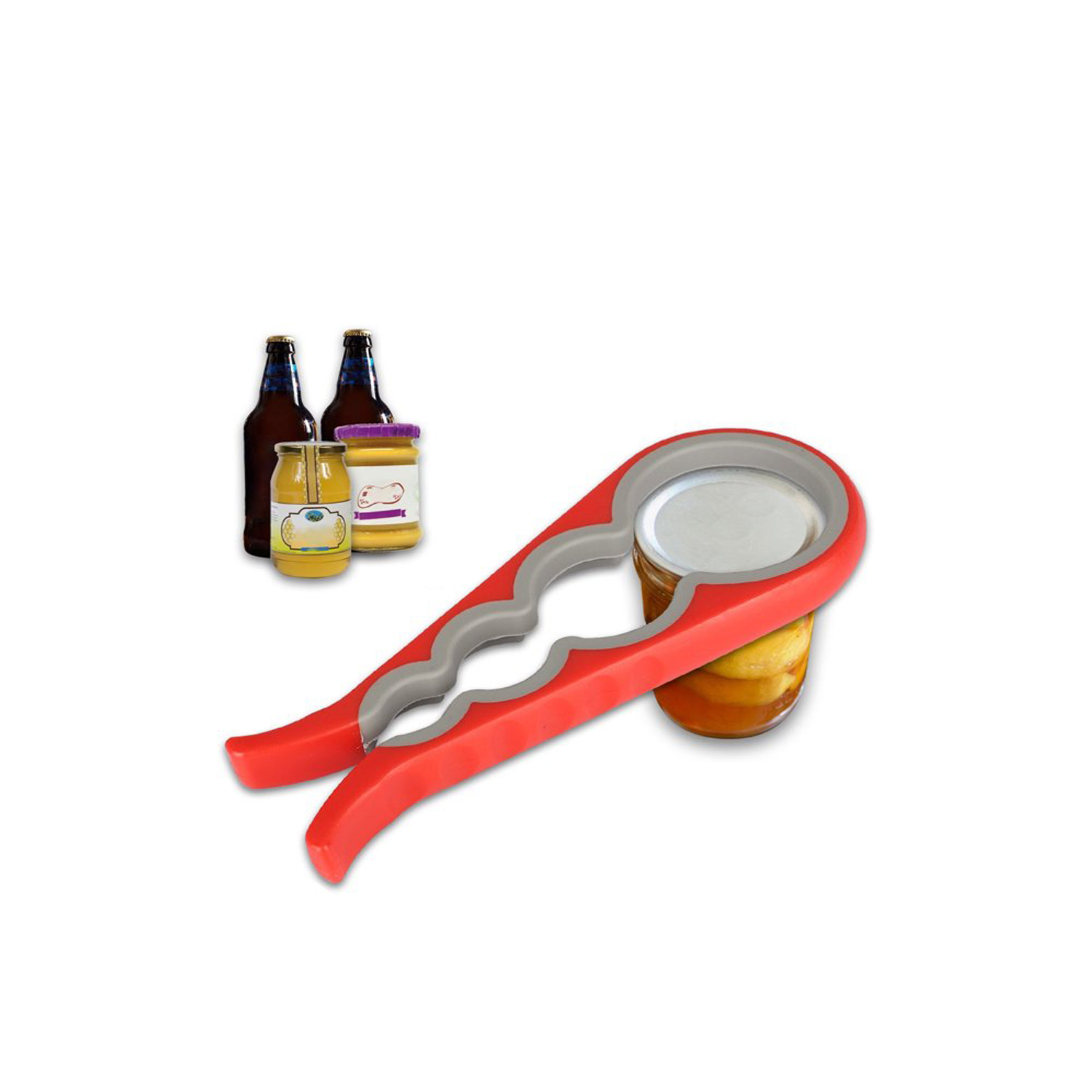 Arwibon 2/1 Pieces Easy Grip Jar and Bottle Opener, 4in1 Multifunctional Bottle Opener