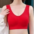 thumbnail image 4 of Cxenplz Women's Front Close Sports Bra Scoop Neck Padded Soft Yoga Clothes Medium Support Yoga Bra with Removable Cup, 4 of 5