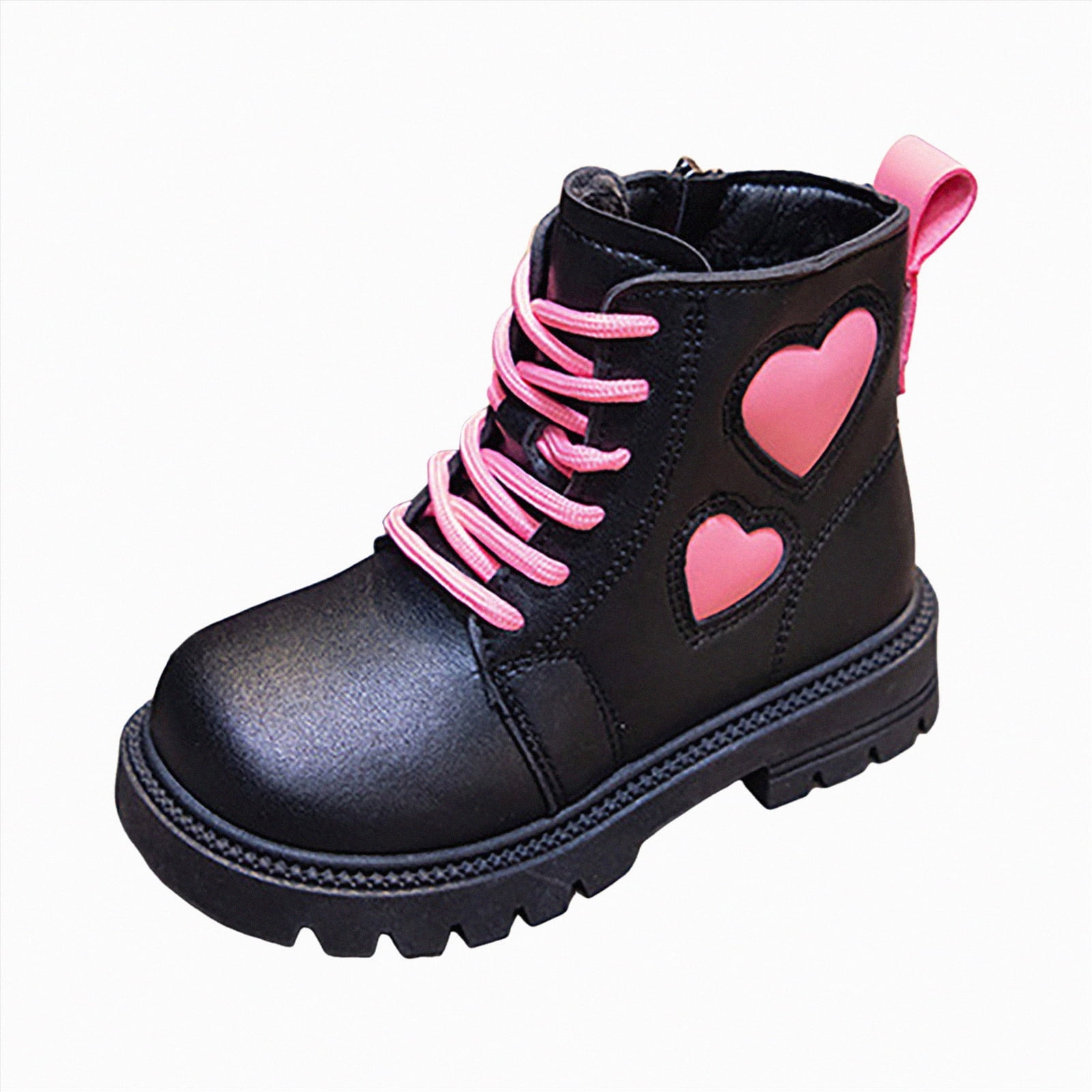 HOMEHOT Girls Size 12 Brown Ankle Boots with Zipper, Low Heels