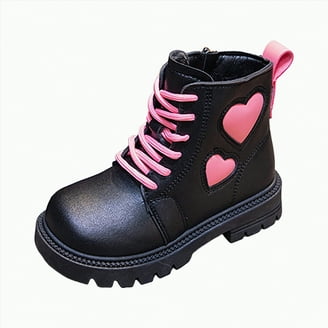 HOMEHOT Girls Size 12 Brown Ankle Boots with Zipper, Low Heels