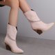 thumbnail image 4 of NECHOLOGY Botas Mujer Adulto Femenino Zapatos Botines para mujer Botas de tacón gruesas con decoración de de metal de cuero de moda para mujer (Pink, 8.5), 4 of 7
