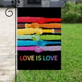 thumbnail image 4 of Love Is Love Rainbow Garden Flag Gay Pride Lesbian LGBT Pansexual Flags Double Sided Vertical Burlap Yard Outdoor Decor 12.5x18 Inch, 4 of 6