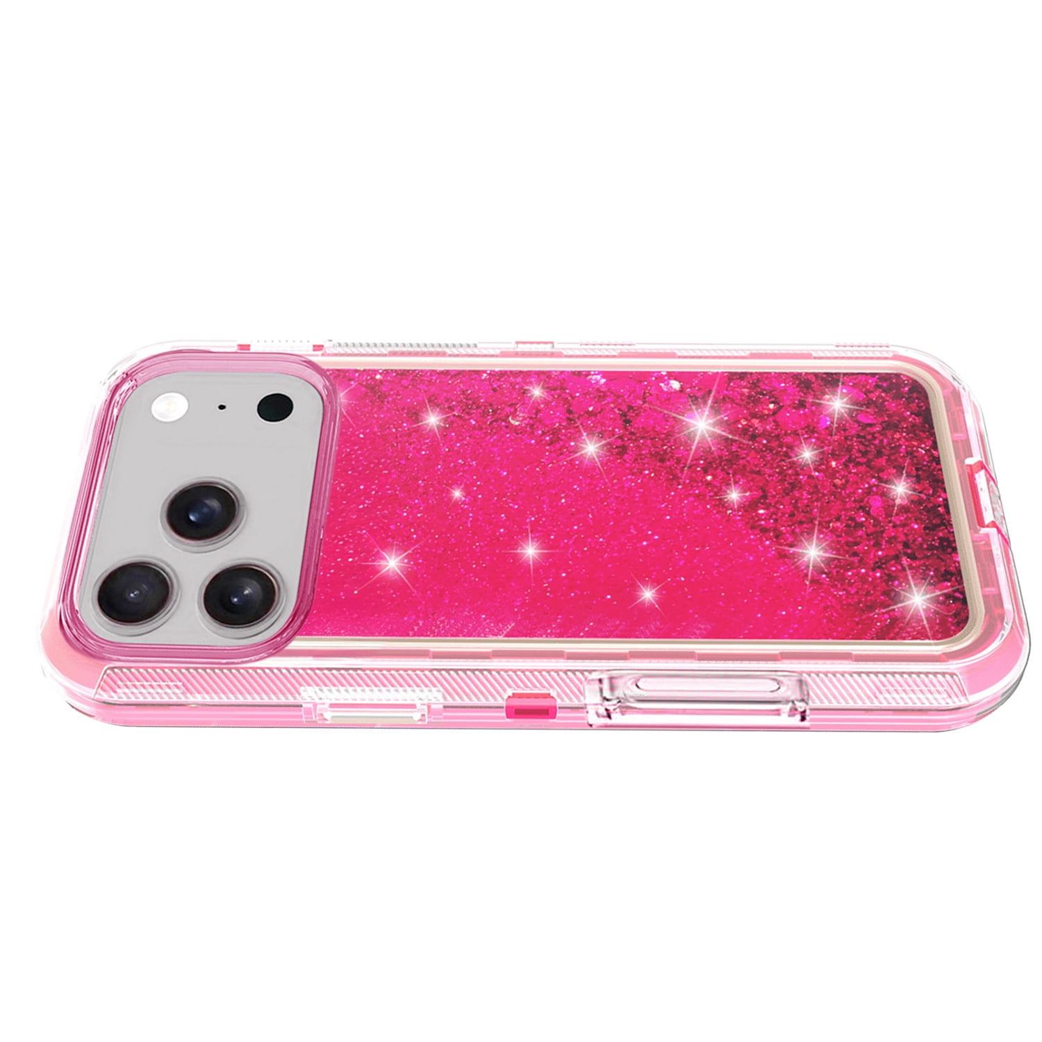 Protective Glitter Liquid Bumper Case for iPhone 17 Pro Max - Pink
