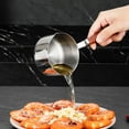 thumbnail image 4 of Non-Stick Pan Category for Everyday Kitchen Use Stainless Steel Mini Milk Warmer Pot with Wooden Handle Compact Saucepan for Butter Heating Milk and Small Soup Preparation, 4 of 4