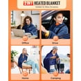 thumbnail image 5 of Heated Blanket Battery Operated, USB Cordless Electric Blanket with 10000mAH Battery and 3 Heating Levels(Blue), 5 of 5