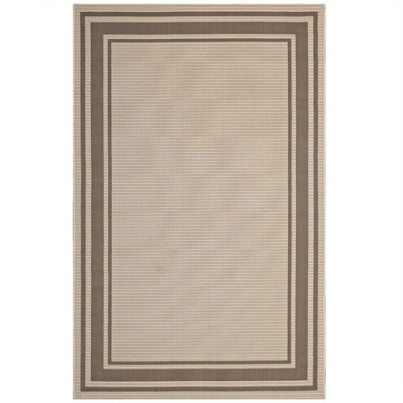Rim Solid Border Borderline 8x10 Indoor and Outdoor Area Rug R-1140A-810