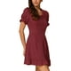thumbnail image 4 of INSPIRE CHIC Vestido Mini de Cuadros Gingham con Cuello Peter Pan Rizado de los Años 60 XL Rojo Negro, 4 of 5