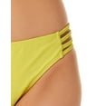 thumbnail image 3 of California Waves Junior's Strappy Side Hipster Bikini Bottoms Swimsuit Yellow Size X-Large, 3 of 3
