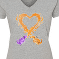 thumbnail image 4 of Inktastic Fire Heart Dragons Women's V-Neck T-Shirt, 4 of 5