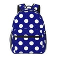 thumbnail image 5 of Japuie Navy And White Polka Dot Print Laptop Backpack for Work, College, Travel, Lightweight Waterproof Daily Backpacks for Men Women,Lightweight Casual Travel Daypack, 5 of 5