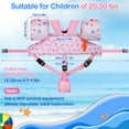 thumbnail image 6 of MoKo Kids Swimming Vest for 20-30-50lbs, Toddler Floaties with Crotch Strap and Whistle, Water Wing Swim Training Equipment, Pink Whale, 6 of 8