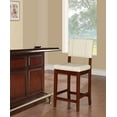 thumbnail image 2 of Linon Milano Full Back Wood Counter Stool, 24" Seat Height, Medium-Dark Walnut Finish Finish with Cream Fabric, 2 of 3