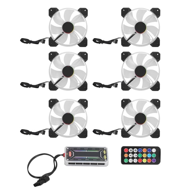 Ventilador Con Cubierta Para PC, Tecnología De Cojinete Superior Ventilador Con Cubierta Para Computadora 120 Mm Ultra Silencioso Color Ajustable RGB Con Concentrador Remoto Para Cergrey Computer Fans