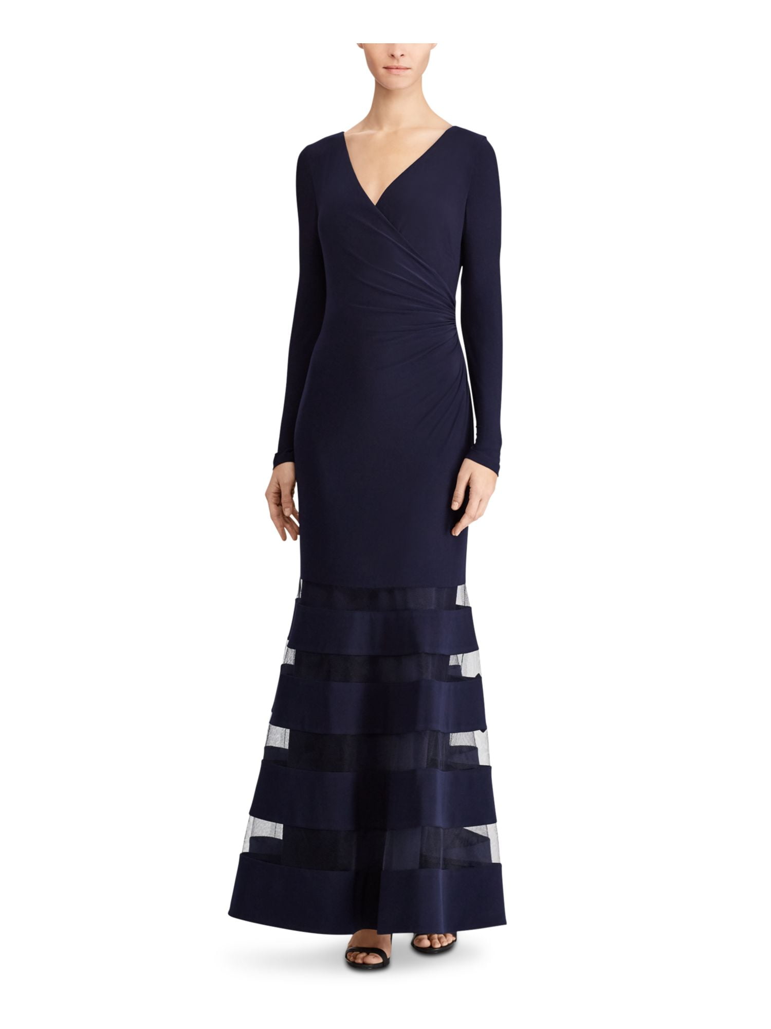 ralph lauren navy evening gown