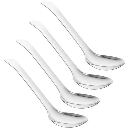 ORDDIART 4Pcs Large Serving Spoon for Cooking Assistance and Buffet Tools in Silver Color
