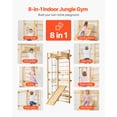 thumbnail image 2 of VEVOR Swedish Ladder Wall Gym 8-in-1 12-Level Solid Wood Gymnastic Stall Bars, 2 of 9