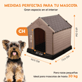 thumbnail image 3 of Casa para Perro Poli Pets Berlín Chica Café con Piso Elevado, Rejillas de Ventilación y Techo Inclinado, 3 of 6