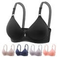thumbnail image 6 of HEVIRGO Random colors 3PCS Women Bra Push Up Thin Padded No Steel Ring Adjustable Shoulder Strap Deep V Neck Breathable Breast Support, 6 of 11