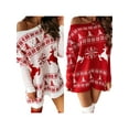 thumbnail image 6 of Musuos Women Christmas Off Shoulder Long Sleeve Pullover Sweater Dresses Casual Oversized Sweaters, 6 of 6