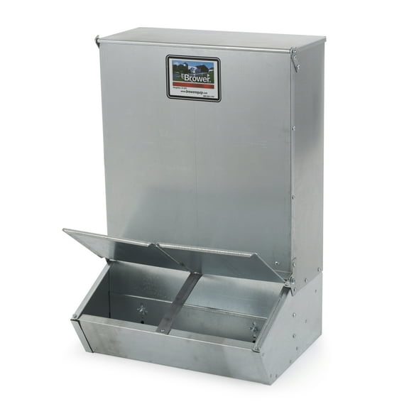 Brower 22H 2 Door Steel Hog Supplement Feeder, 3.7 Bushels, Feeds 8 Hogs