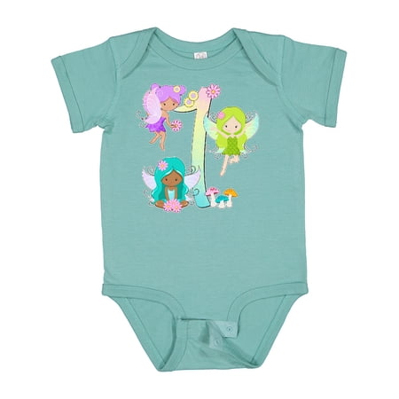 

Inktastic Flower Fairies First Birthday Gift Baby Boy or Baby Girl Bodysuit