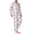 thumbnail image 2 of Sikiie Red Squirrel And Blue Rabbit Mens Pajama Set, Soft Warm Long Sleeve Sleepwear, Cozy Button-Down Pjs for Men-Medium, 2 of 7