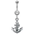 thumbnail image 1 of Anneau d'Ancre Pendante avec Gemmes Claires CZ, 1 of 1