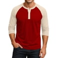 thumbnail image 4 of Men’s Athletic Cotton Baseball T-Shirt Three Quarter Sleeve Casual Top, 4 of 7