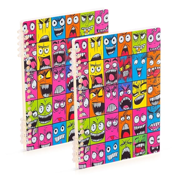 A5 Notebook, Single Back Sheet Printed on One Side, 60 Sheets Cherry Blossom Colorful Squares