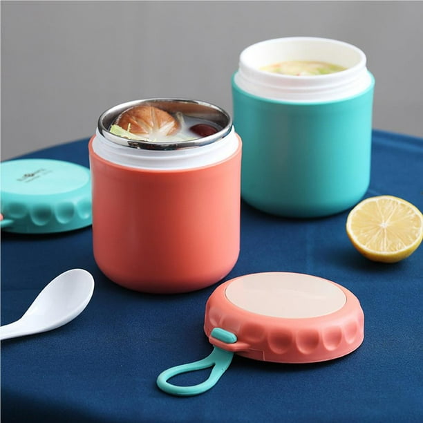Bewildely Termo portátil para alimentos, recipientes para sopa de leche de acero inoxidable, fiambrera a prueba de fugas, taza térmica Bento para niños, Juegos de servir café y té Bewildely HA016449-00