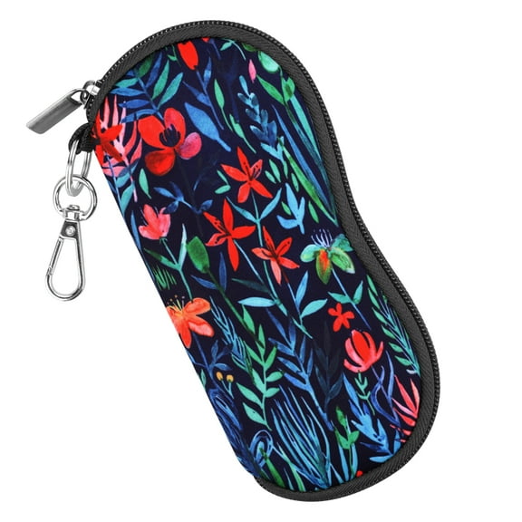 Fintie Eyeglasses Sunglasses Case with Carabiner Hook, Ultra Light Portable Anti-scratch Soft Travel Bag, Jungle Night