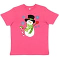 thumbnail image 3 of Inktastic Christmas Snowman in Top Hat with Candy Cane Youth T-Shirt, 3 of 5