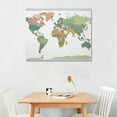 thumbnail image 2 of Nawypu  World Map Wall Art of The World Canvas Wall Decor Poster Framed Stretched Green Map Canvas Wall Art for Living Room Bedroom Office Home Decoration Large Size Ready To Hang, 2 of 4