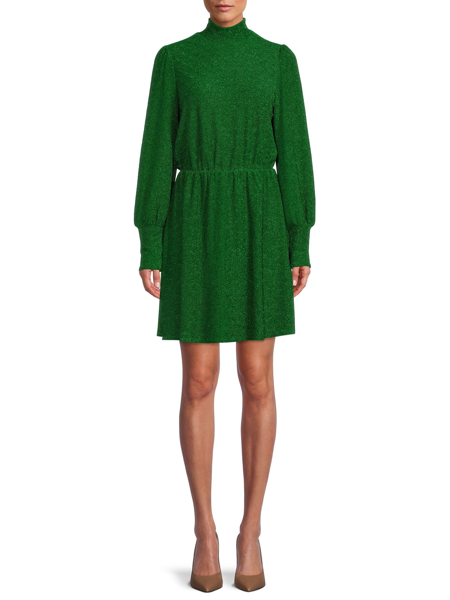 The Get Womens Long Sleeve Metallic Knit Mini Dress Kuwait | Ubuy