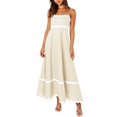 thumbnail image 1 of WTXUE Robes Maxi en Liquidation, Robe Nuisette Sans Manches Élégante à Encolure Carrée, Femmes 2024 Été Encolure Dégagée à Étages Fluide Longue Unie Vestidos Casuales Para Mujer Verano Maxi Women, Jaune+l(US:10-12), 1 of 9