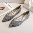 thumbnail image 2 of Women's Pointed Toe Flats, Rhinestone Detail, Comfortable Slip-on, 2 of 17